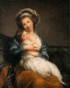 Elisabeth Louise Viegg-Le Brun self portrait with Her Daughter oil painting